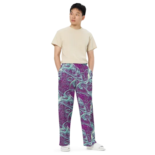 Temple Swirls on a Wide-Leg Pants