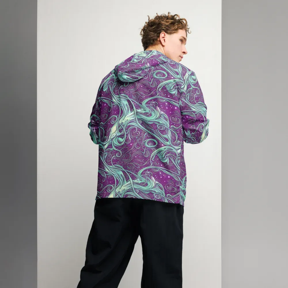 Temple Swirls on Men's Windbreaker — Back