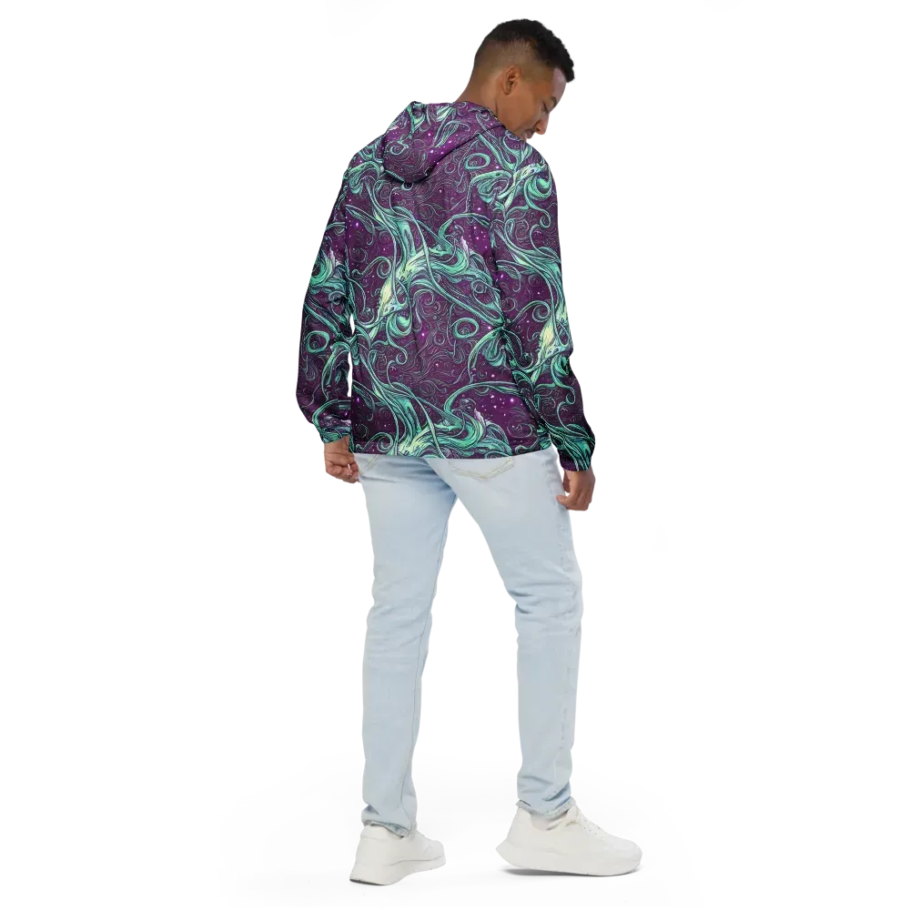 Temple Swirls on Men's Windbreaker — Back