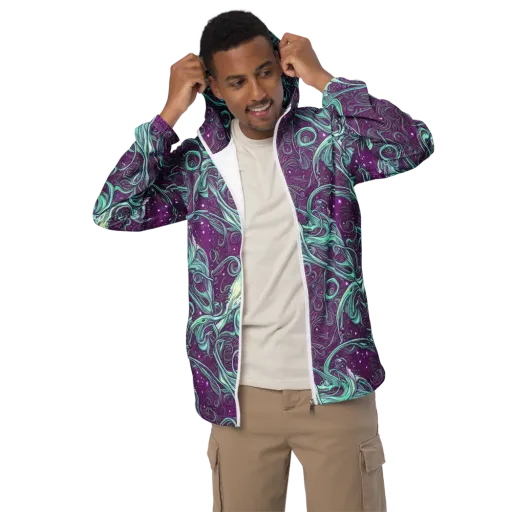 Temple Swirls on a Men's Windbreaker