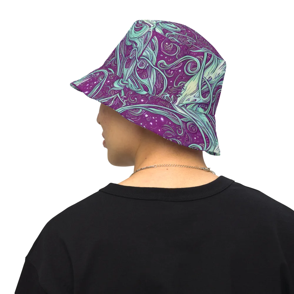 Temple Swirls on Reversible Bucket Hat — Back Inside