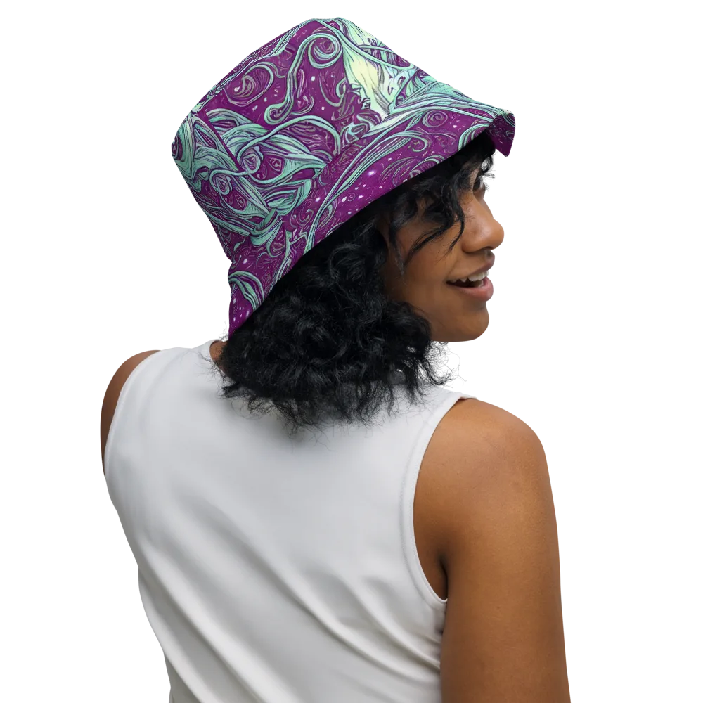 Temple Swirls on Reversible Bucket Hat — Right Outside