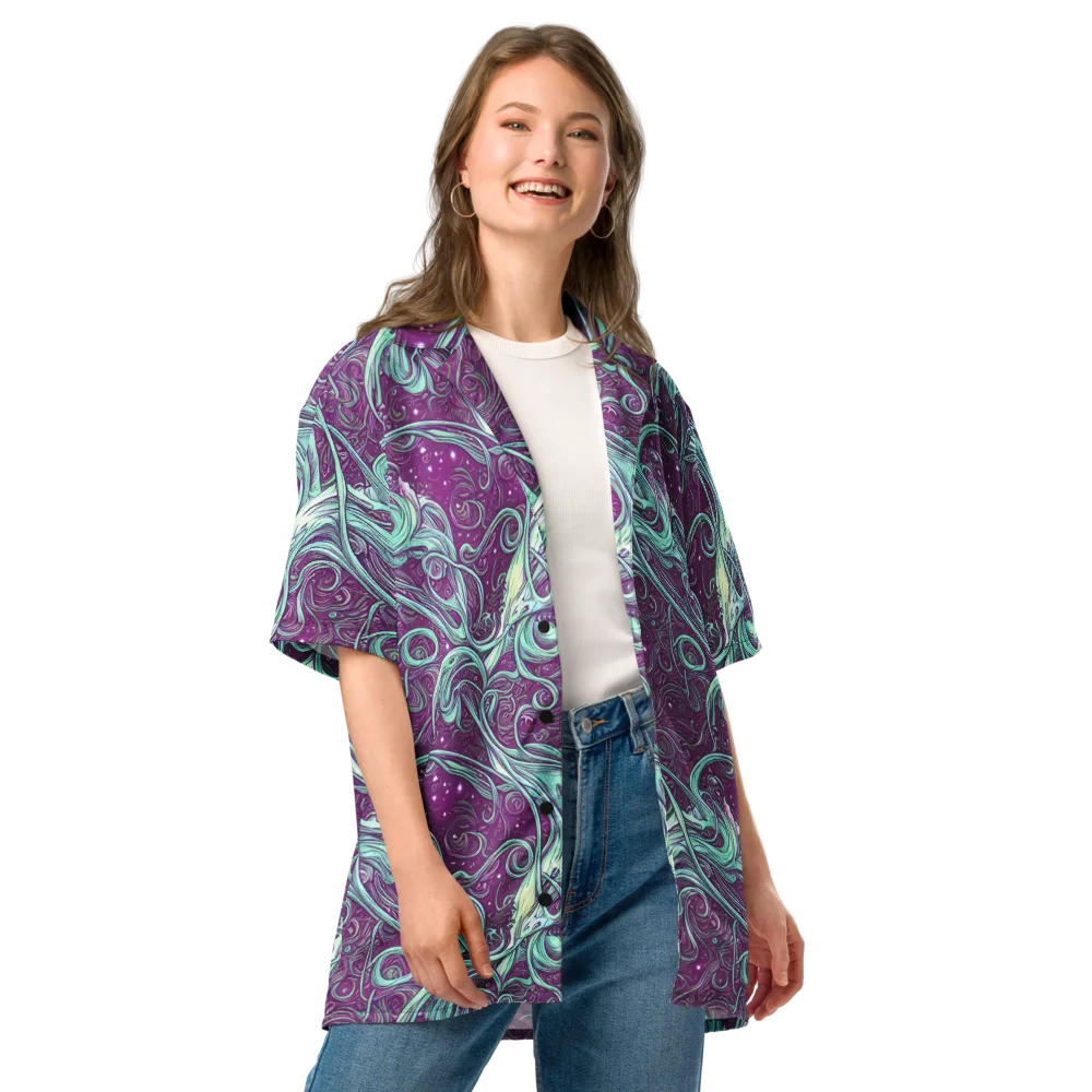 Temple Swirls on Button Shirt — Front