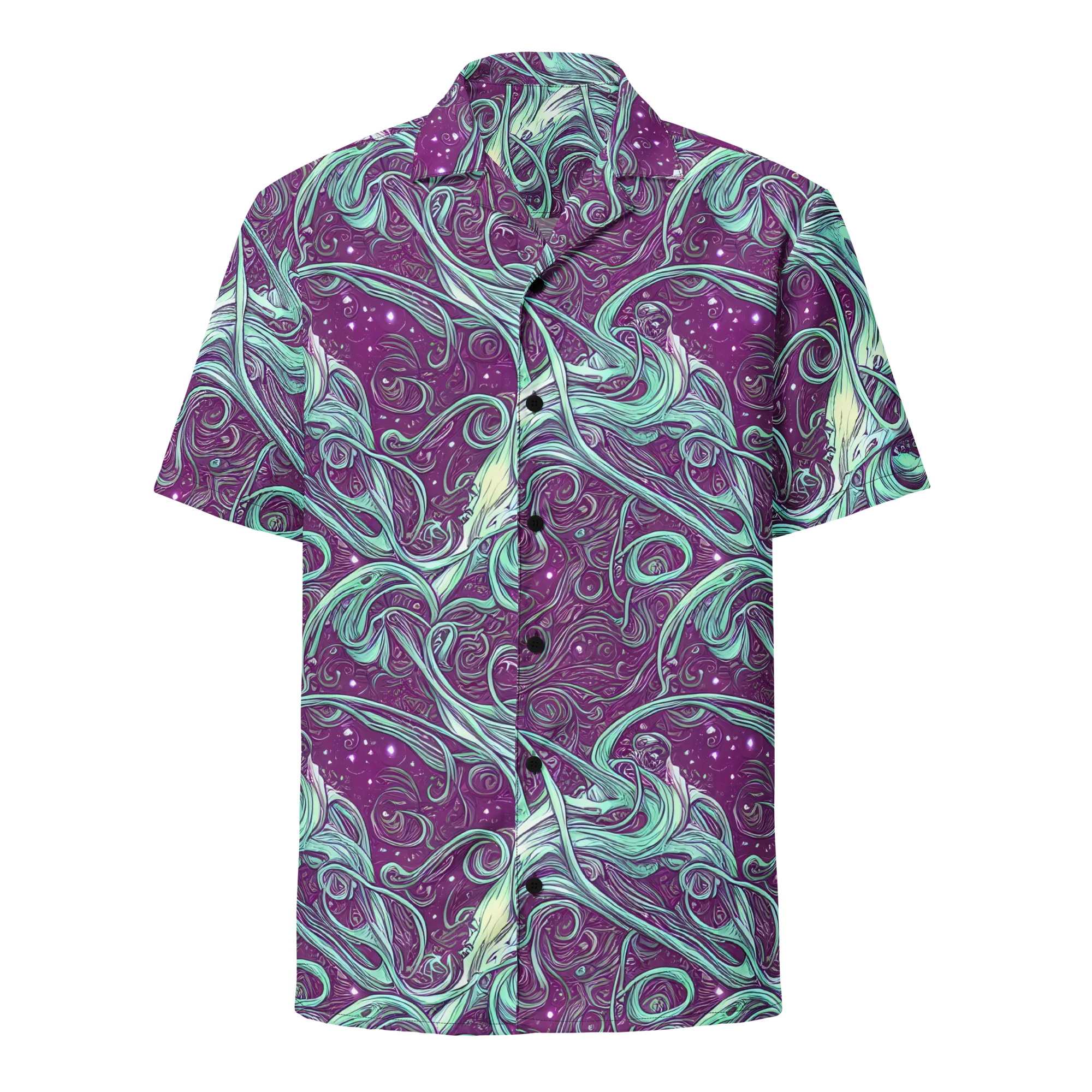 Temple Swirls on Button Shirt — Front