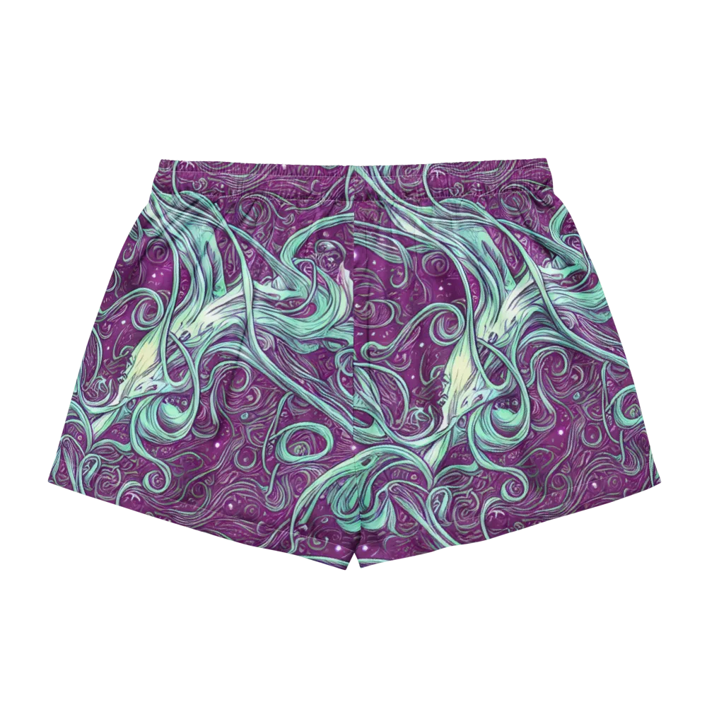 Temple Swirls on Women's Pajama Shorts — Back