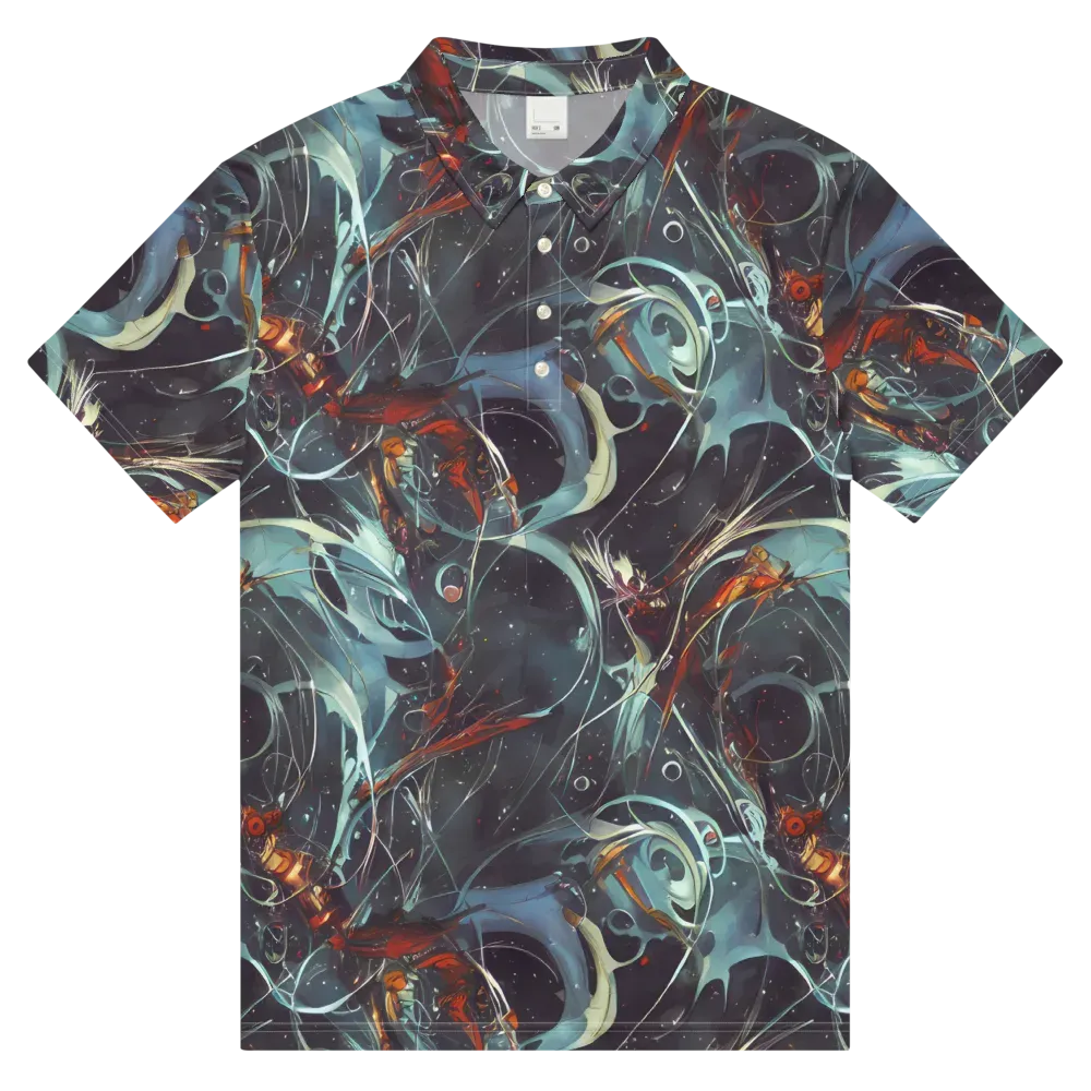 Neo-Splash Labyrinth on Men's Slim Fit Polo Shirt — Front