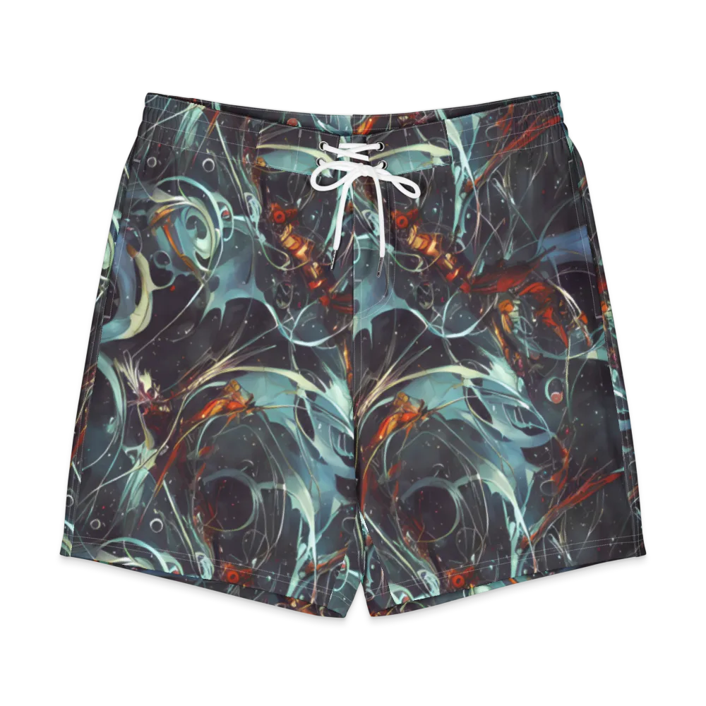 Neo-Splash Labyrinth on Men's Board Shorts — Front
