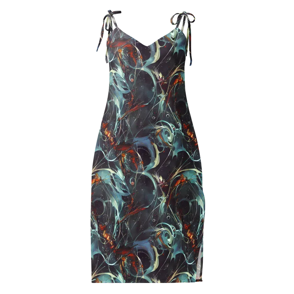 Neo-Splash Labyrinth on Slip Dress — Front
