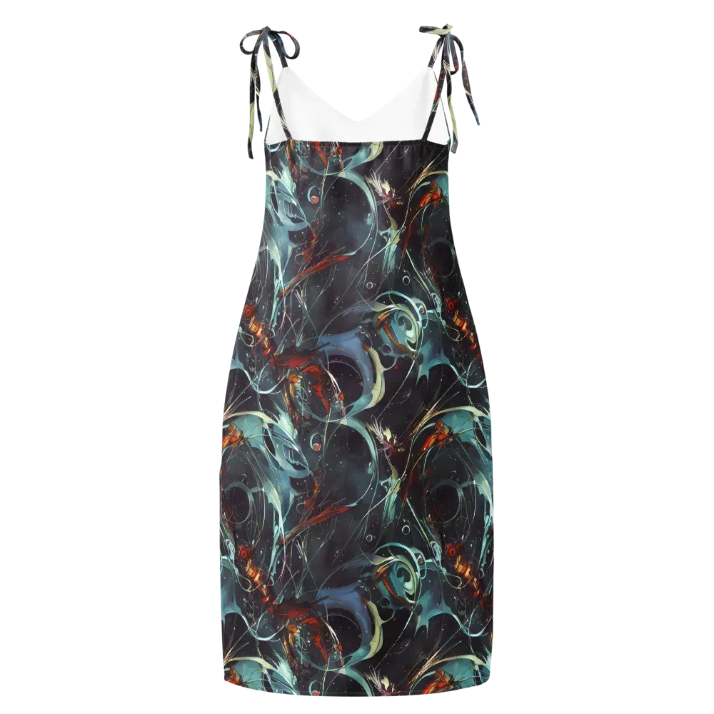 Neo-Splash Labyrinth on Slip Dress — Back