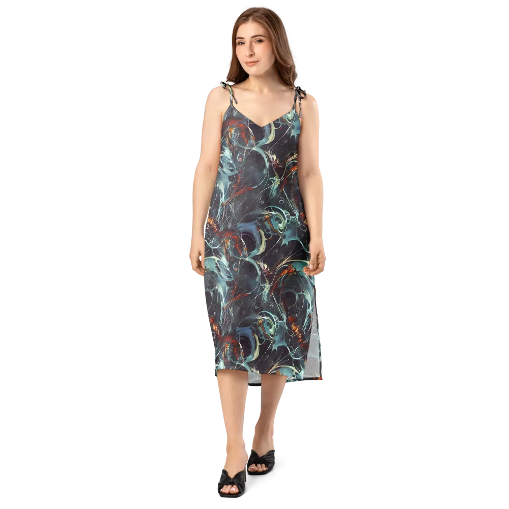Neo-Splash Labyrinth on Slip Dress — Front
