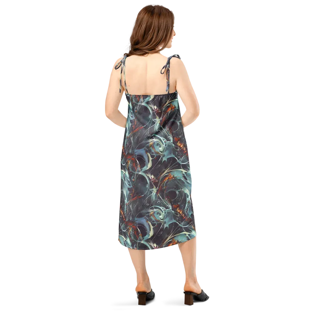 Neo-Splash Labyrinth on Slip Dress — Back