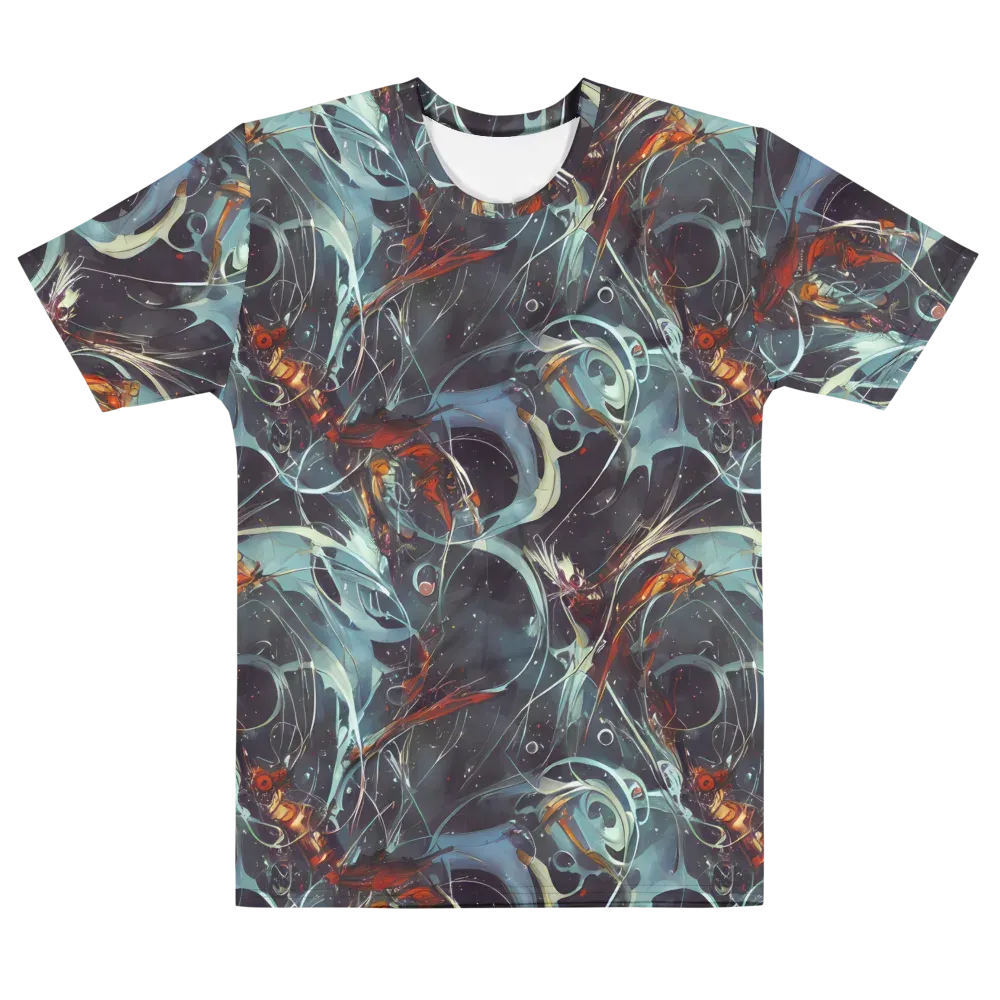 Neo-Splash Labyrinth on Men's Cotton Crew Neck T-Shirt — Front