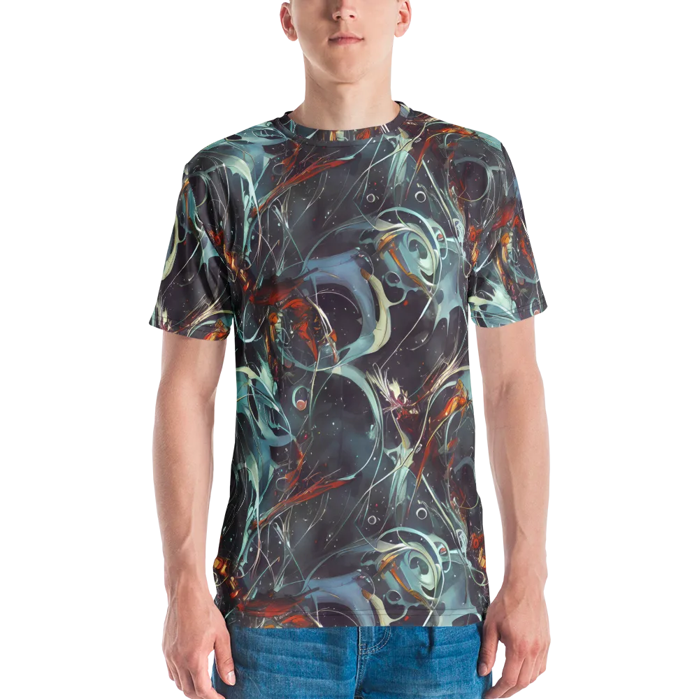 Neo-Splash Labyrinth on Men's Crew Neck T-Shirt — Front