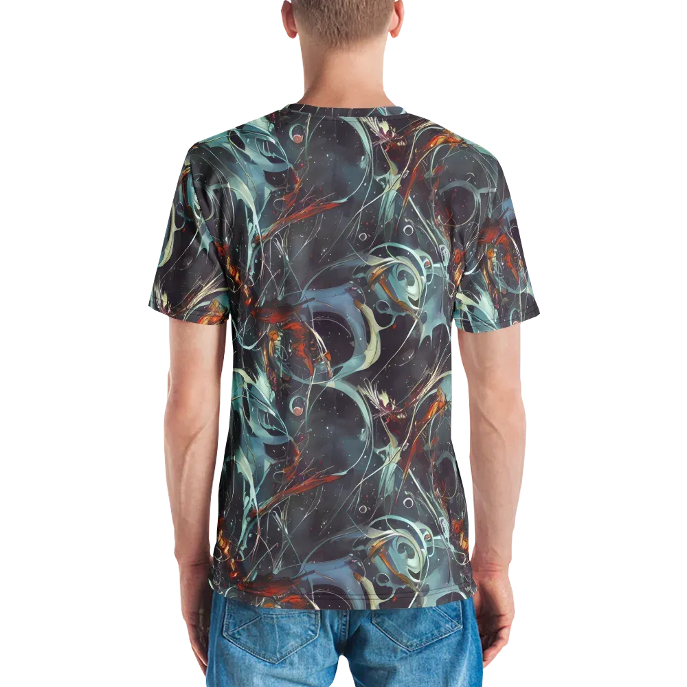 Neo-Splash Labyrinth on Men's Crew Neck T-Shirt — Back