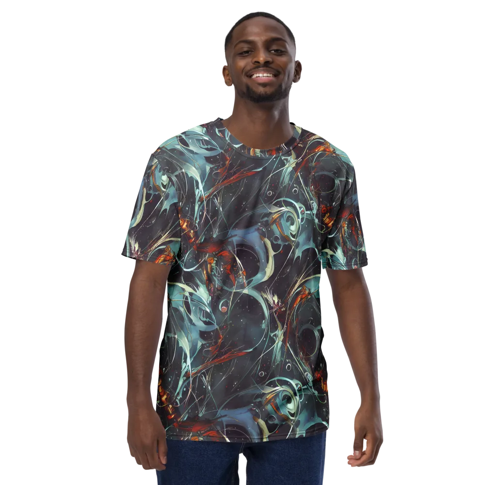 Neo-Splash Labyrinth on Men's Crew Neck T-Shirt — Front