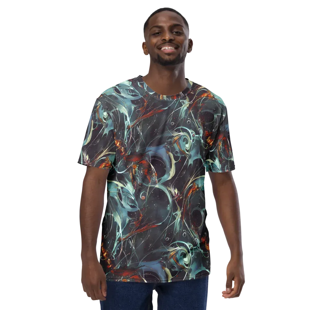 Neo-Splash Labyrinth on Men's Crew Neck T-Shirt — Front