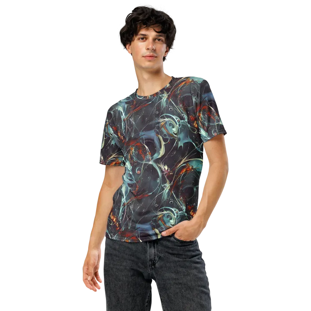 Neo-Splash Labyrinth on Men's Crew Neck T-Shirt — Front