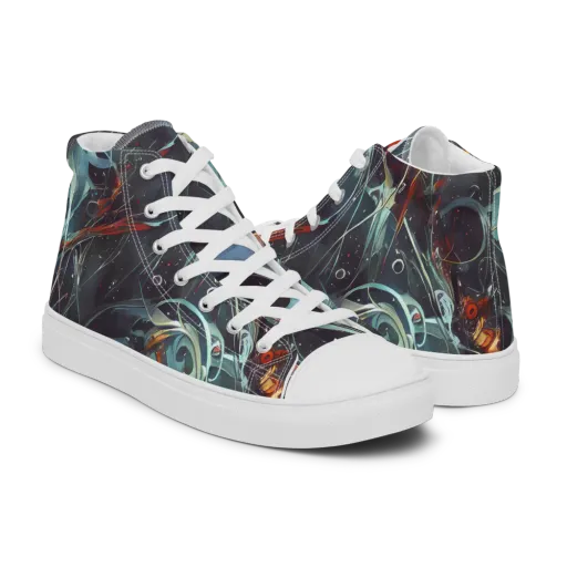Neo-Splash Labyrinth on a Men's High Top Canvas Shoes