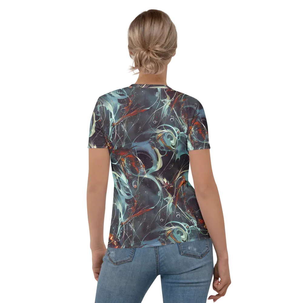 Neo-Splash Labyrinth on Women's Crew Neck T-Shirt — Back