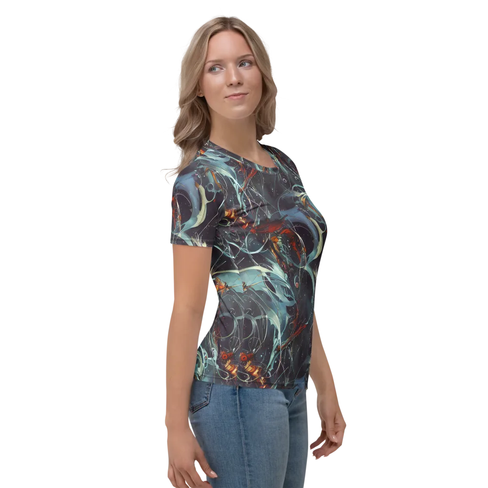 Neo-Splash Labyrinth on Women's Crew Neck T-Shirt — Right