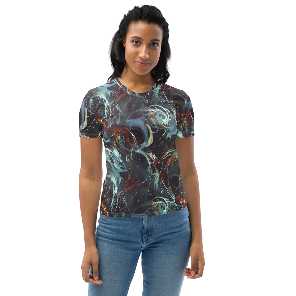 Neo-Splash Labyrinth on Women's Crew Neck T-Shirt — Front