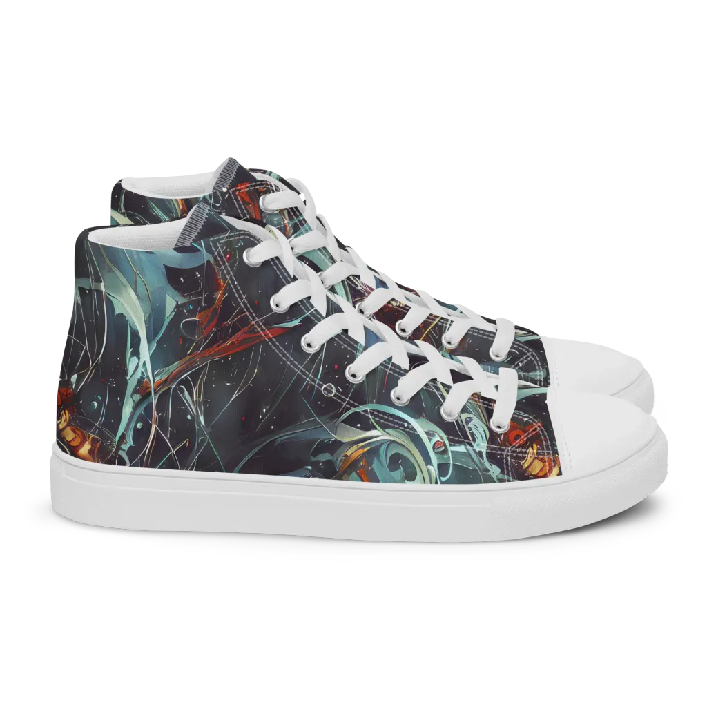 Neo-Splash Labyrinth on Women's High Top Canvas Shoes — Right