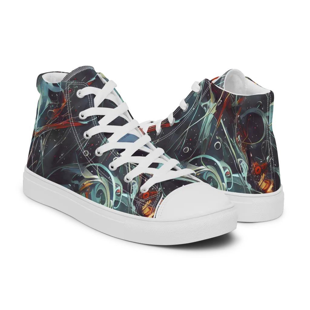 Neo-Splash Labyrinth on Women's High Top Canvas Shoes — Right