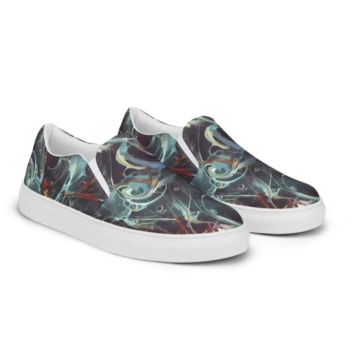 Neo-Splash Labyrinth on a Men's Slip-On Canvas Shoes