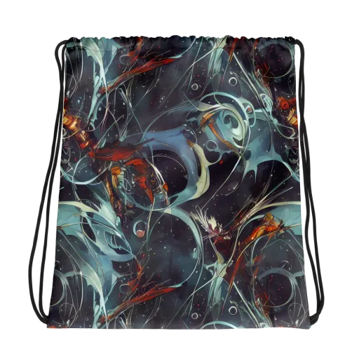 Neo-Splash Labyrinth on a Drawstring Bag