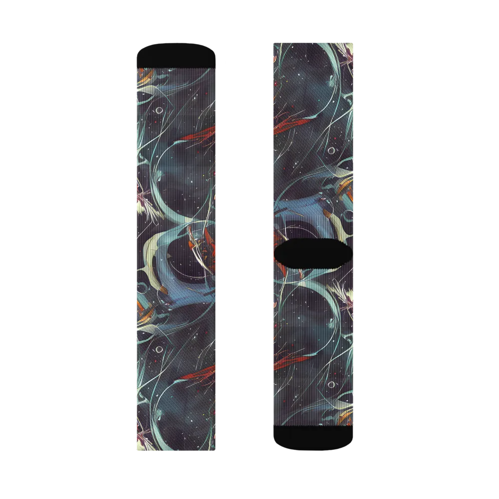 Neo-Splash Labyrinth on Socks — Left Sock