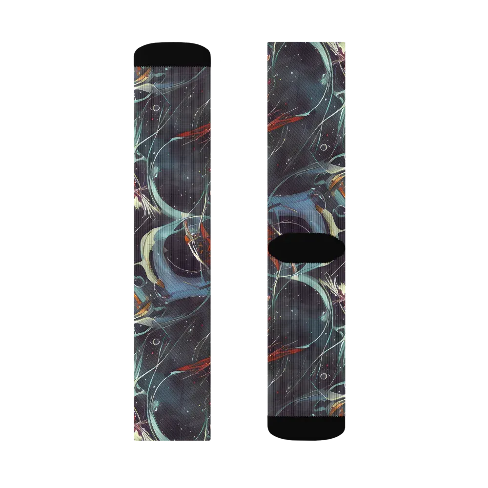 Neo-Splash Labyrinth on Socks — Right Sock