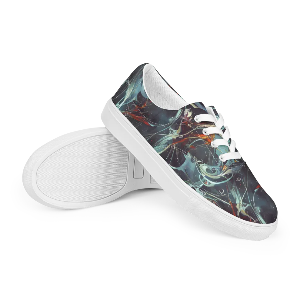 Neo-Splash Labyrinth on Men's Lace-Up Canvas Shoes — Right Front