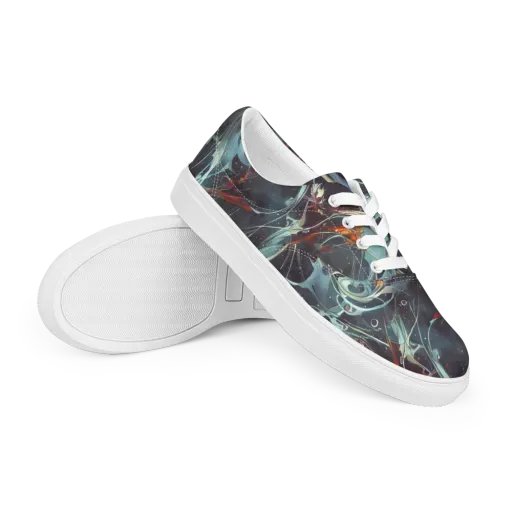 Neo-Splash Labyrinth on a Men's Lace-Up Canvas Shoes