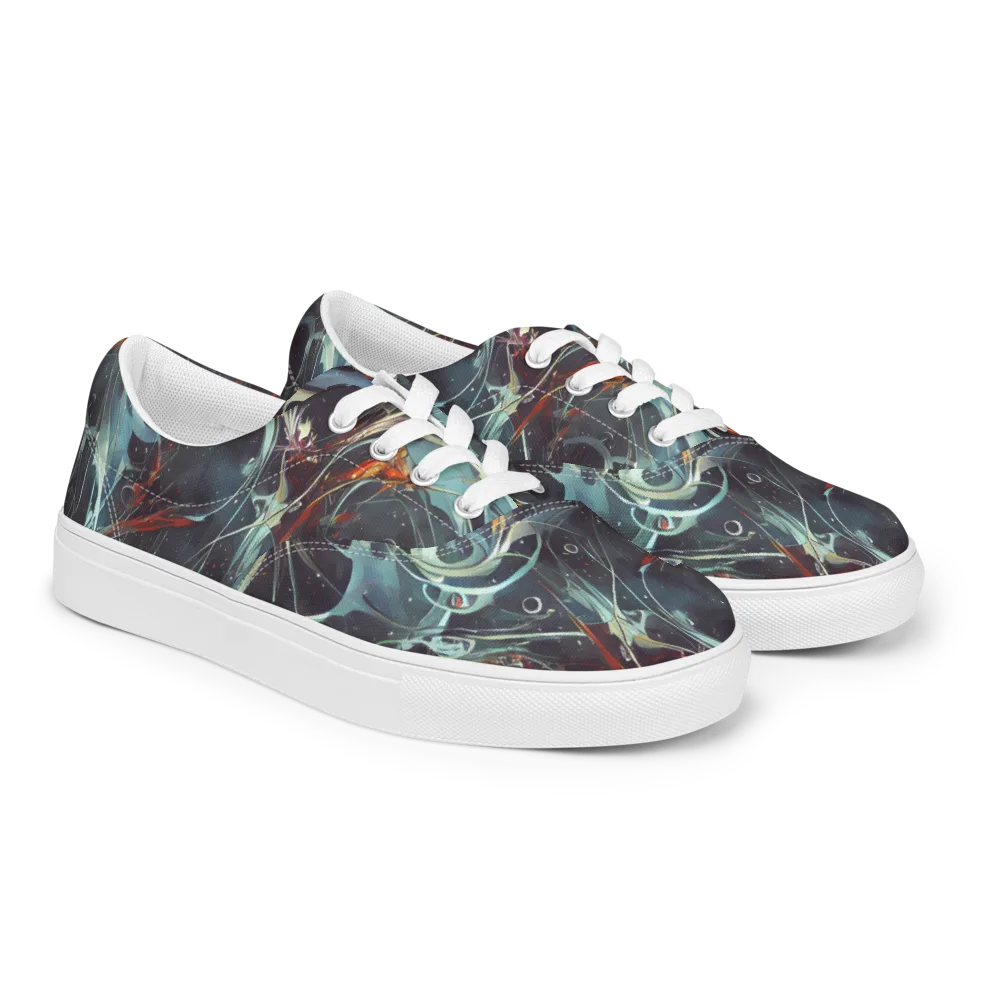 Neo-Splash Labyrinth on Men's Lace-Up Canvas Shoes — Right Front