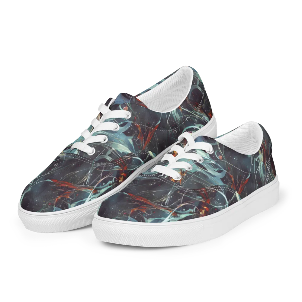 Neo-Splash Labyrinth on Men's Lace-Up Canvas Shoes — Left Front