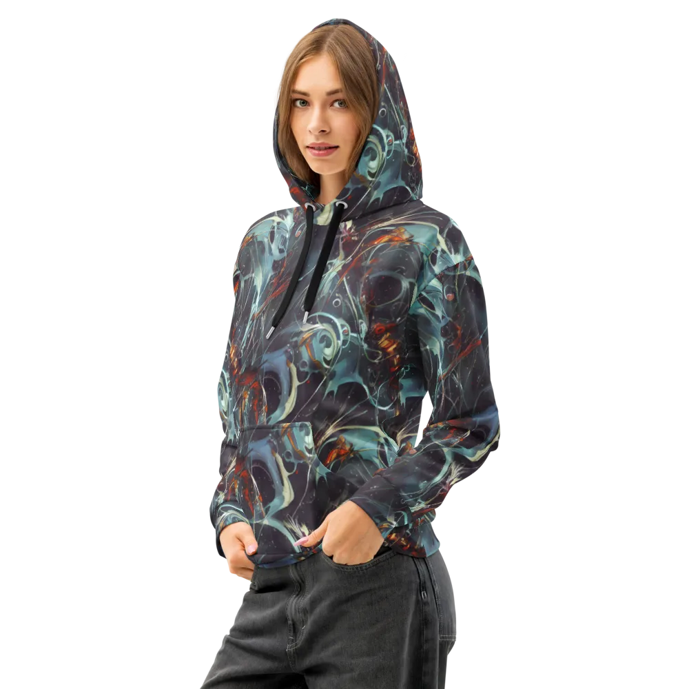 Neo-Splash Labyrinth on Cotton Hoodie — Left Front