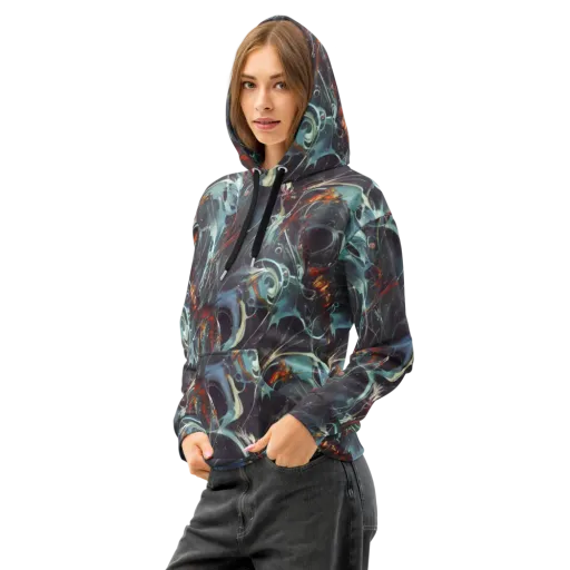 Neo-Splash Labyrinth on a Cotton Hoodie