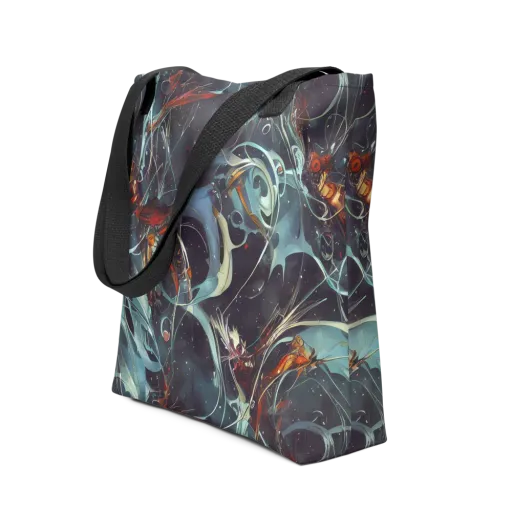 Neo-Splash Labyrinth on a Tote Bag