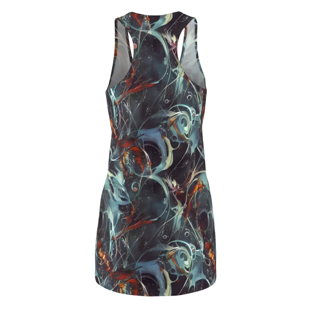 Neo-Splash Labyrinth on Racerback Dress — Back