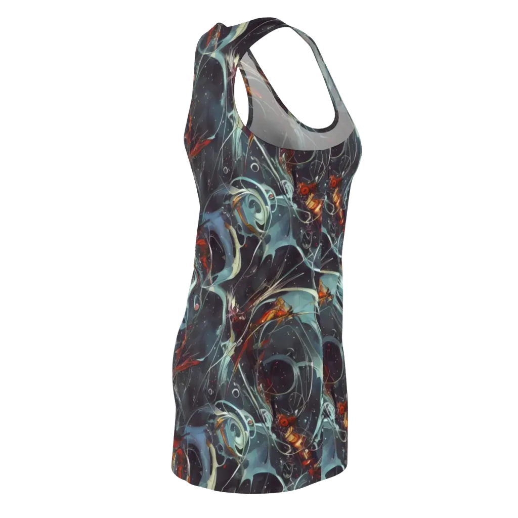 Neo-Splash Labyrinth on Racerback Dress — Back Side