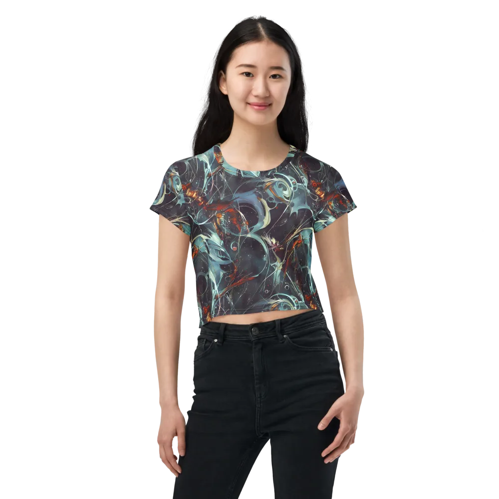 Neo-Splash Labyrinth on Crop Tee — Front