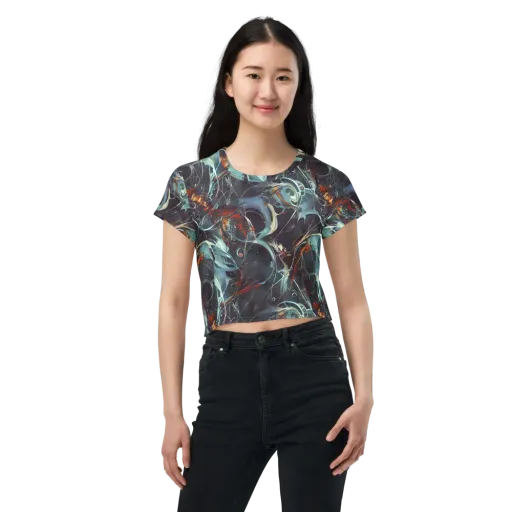 Neo-Splash Labyrinth on a Crop Tee