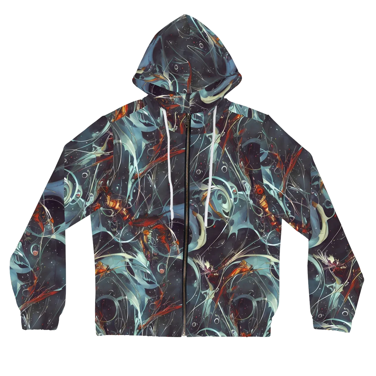 Neo-Splash Labyrinth on Women's Full-Zip Hoodie — Front