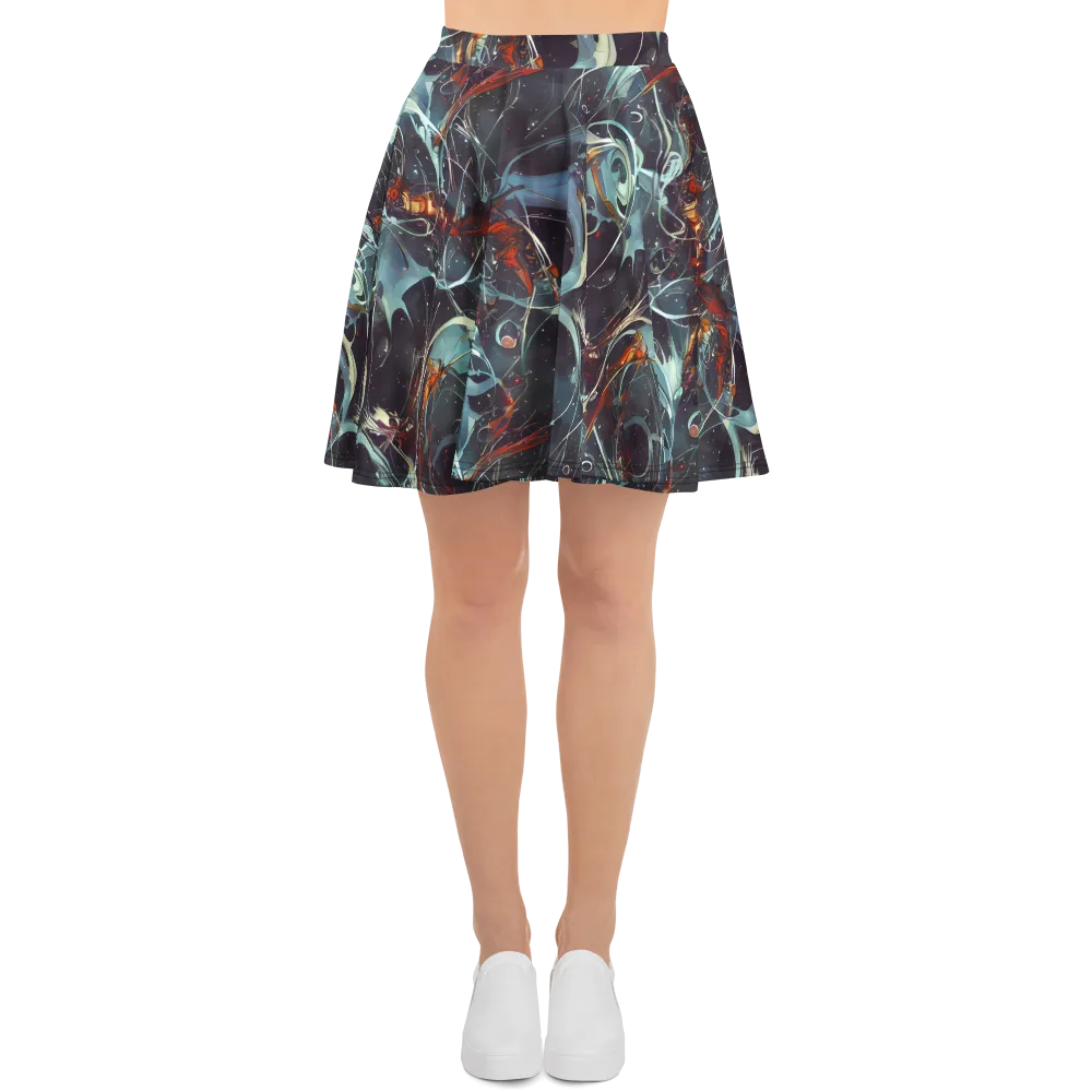 Neo-Splash Labyrinth on Skater Skirt — Front