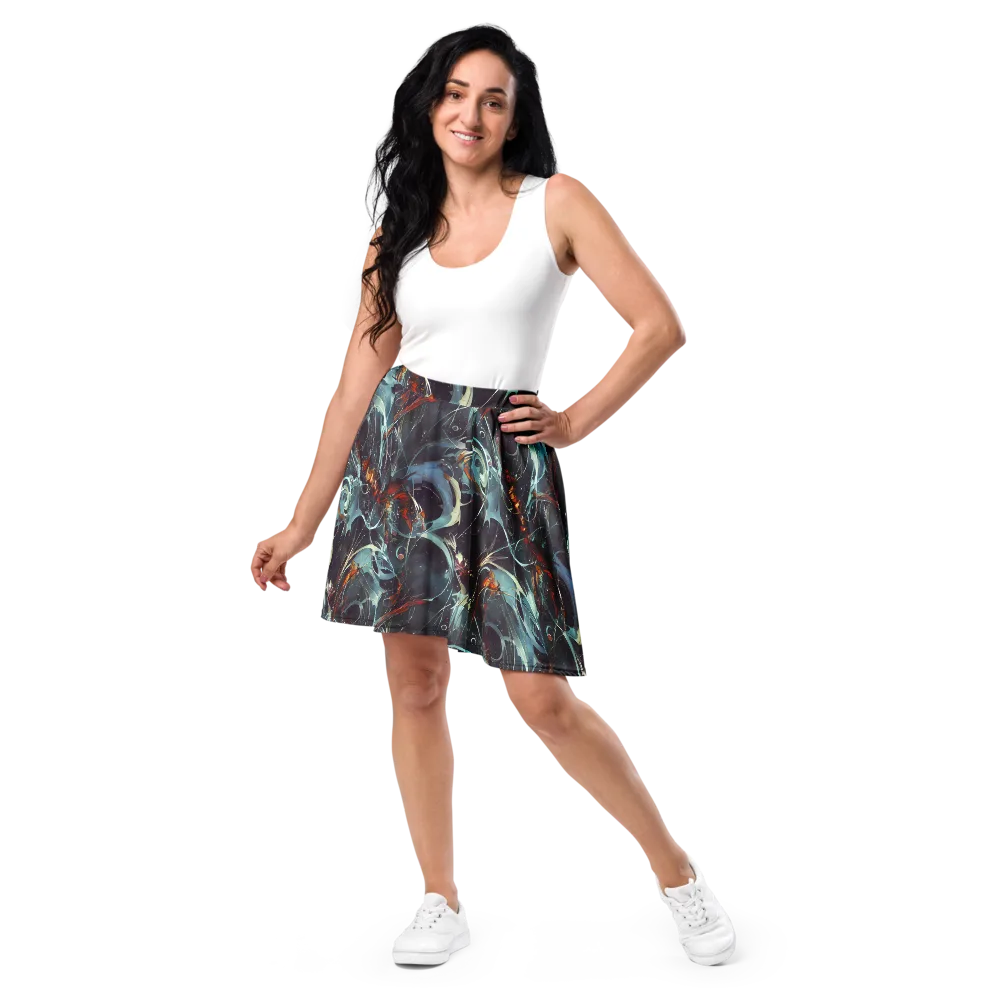 Neo-Splash Labyrinth on Skater Skirt — Front