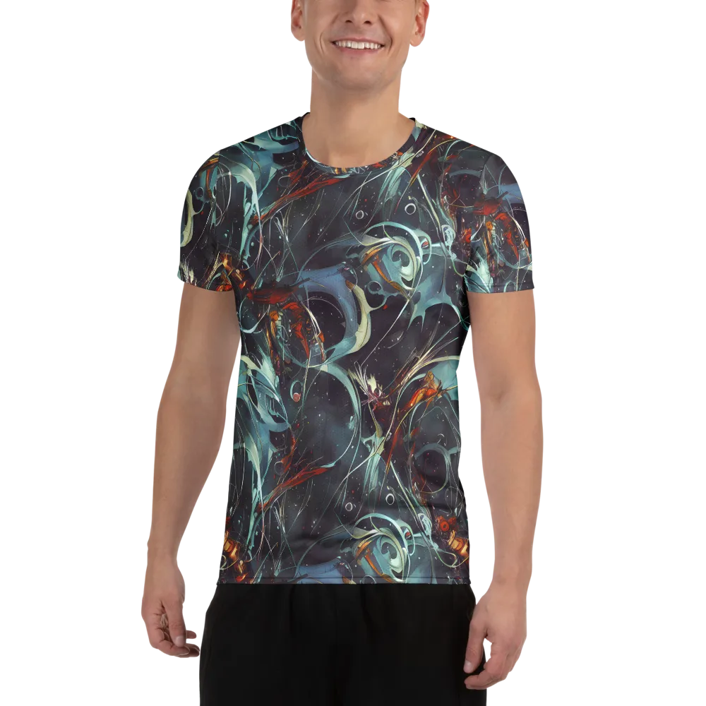 Neo-Splash Labyrinth on Men's Athletic T-Shirt — Front