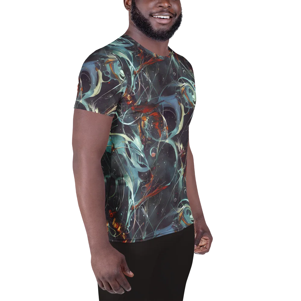 Neo-Splash Labyrinth on Men's Athletic T-Shirt — Right