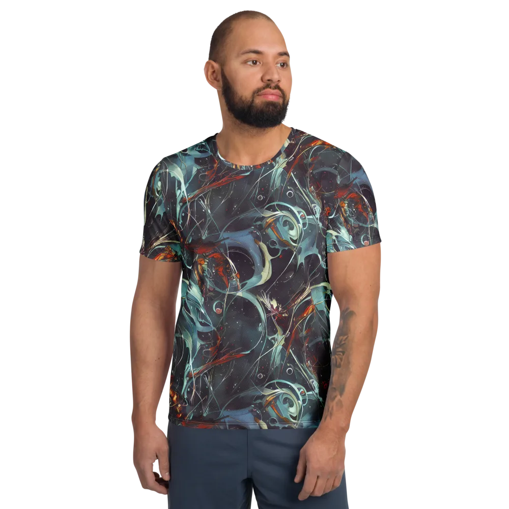 Neo-Splash Labyrinth on Men's Athletic T-Shirt — Front