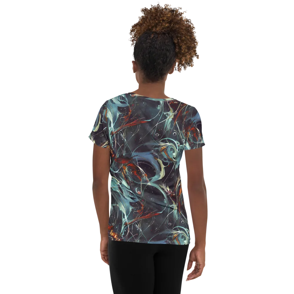 Neo-Splash Labyrinth on Women's Athletic T-Shirt — Back