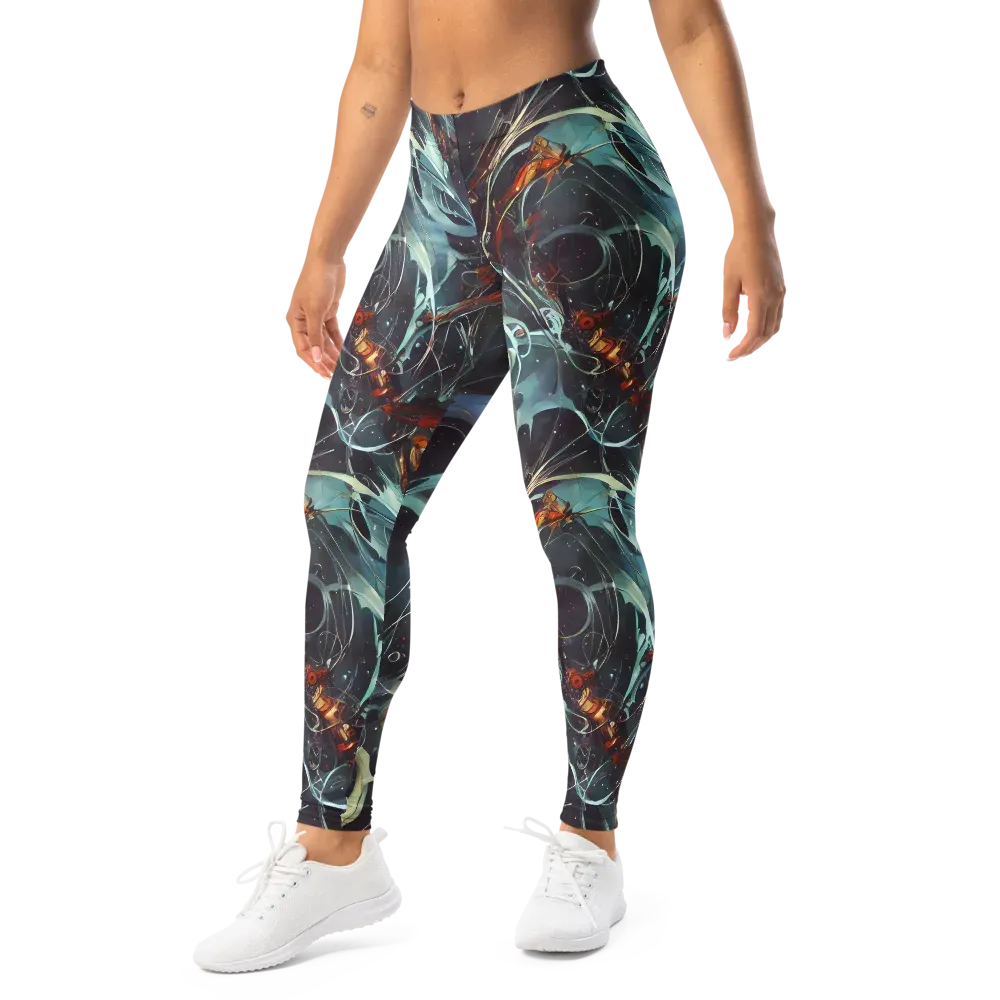 Neo-Splash Labyrinth on Leggings — Left Front